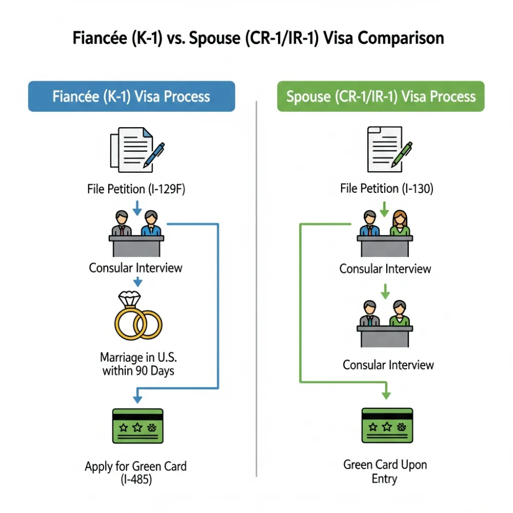 Fiancée vs Spouse visa